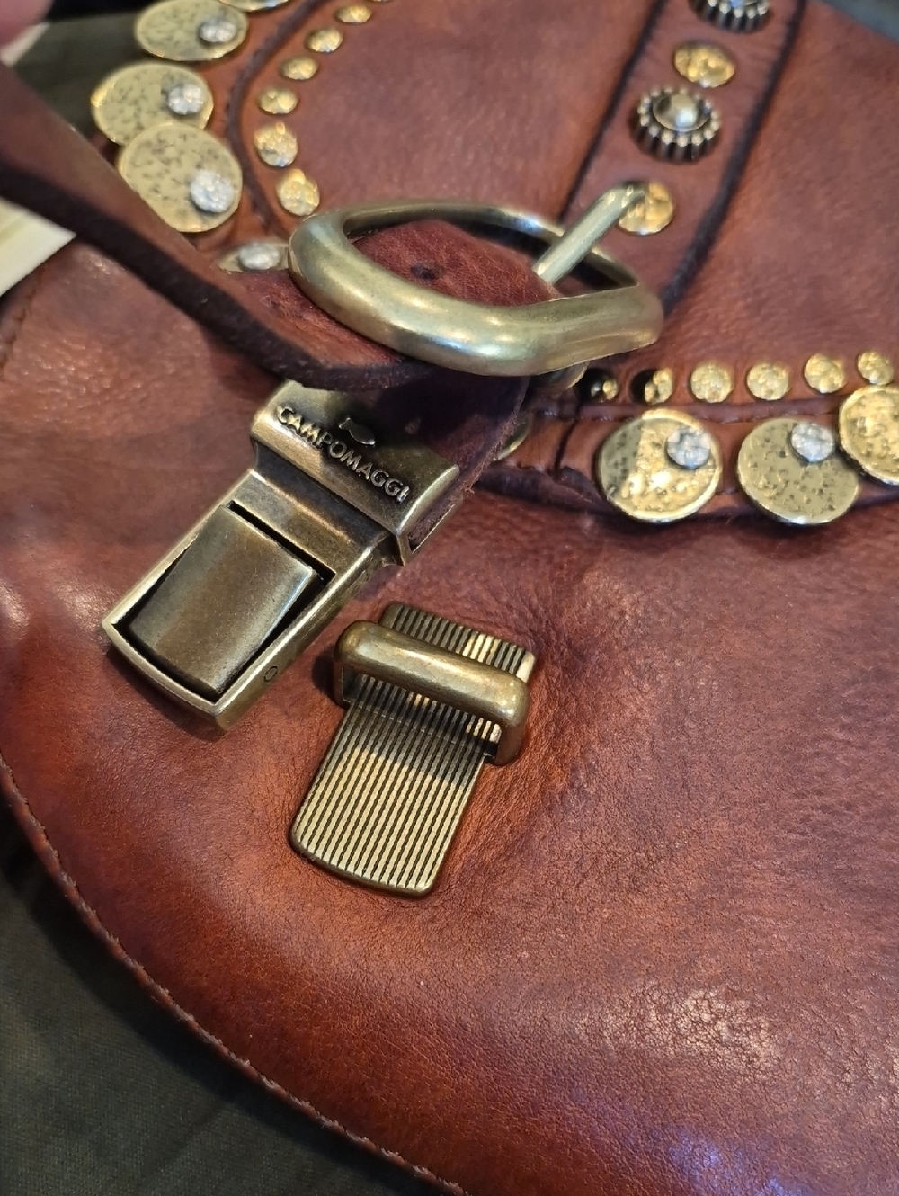 Campomaggi Felloniche Cognac "GIOACHINA" Genuine Leather Shoulder Crossbody Bag - Picture 7 of 16